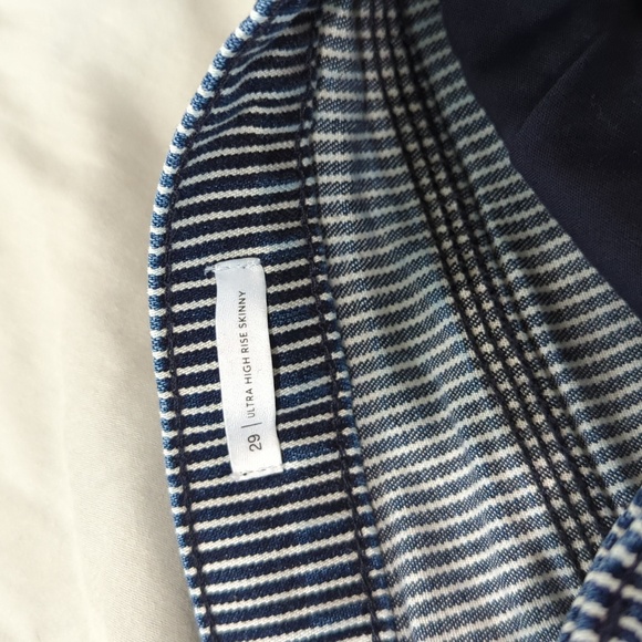 Baldwin navy/white engineer stripe skinny jeans 29 - Picture 6 of 9